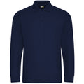 Navy - Front - PRORTX Mens Long-Sleeved Polo Shirt