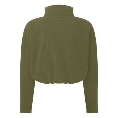 Olive - Back - TriDri Womens-Ladies Cropped Fleece Top