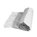 White-Graphite - Front - ARTG Hamamzz Marmaris Bath Towel