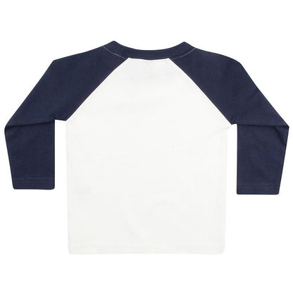 White-Navy - Back - Larkwood Baby Long Sleeved Baseball T-Shirt