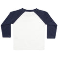 White-Navy - Back - Larkwood Baby Long Sleeved Baseball T-Shirt