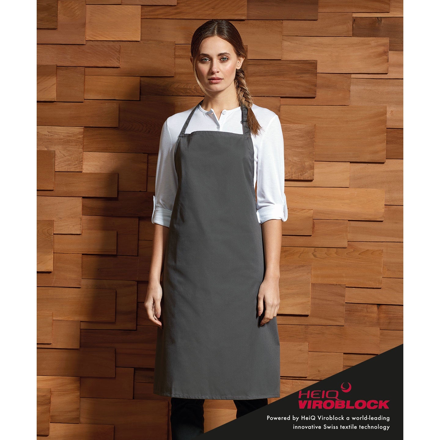 Dark Grey - Back - Premier Unisex Adult HeiQ Viroblock Full Apron