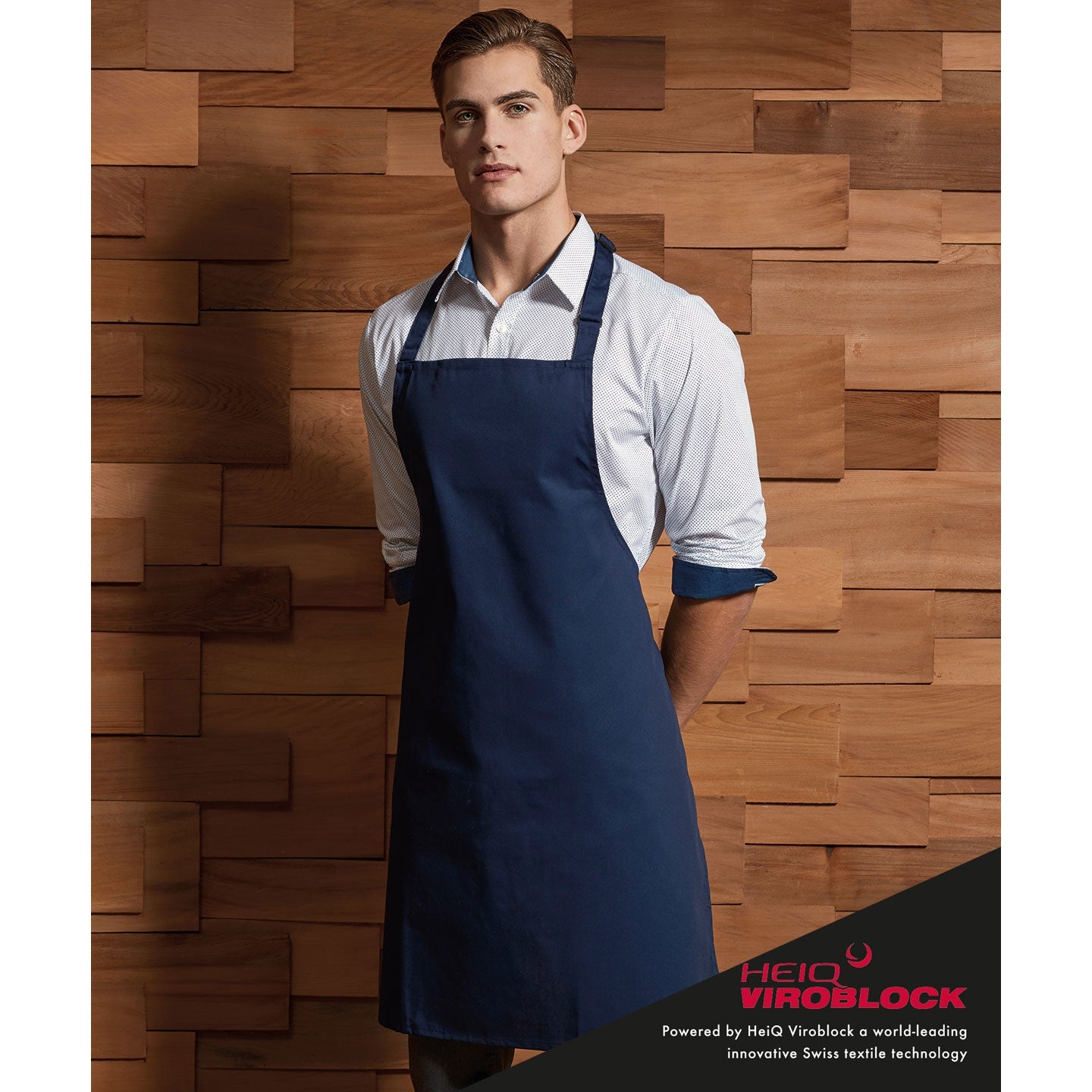 Navy - Back - Premier Unisex Adult HeiQ Viroblock Full Apron