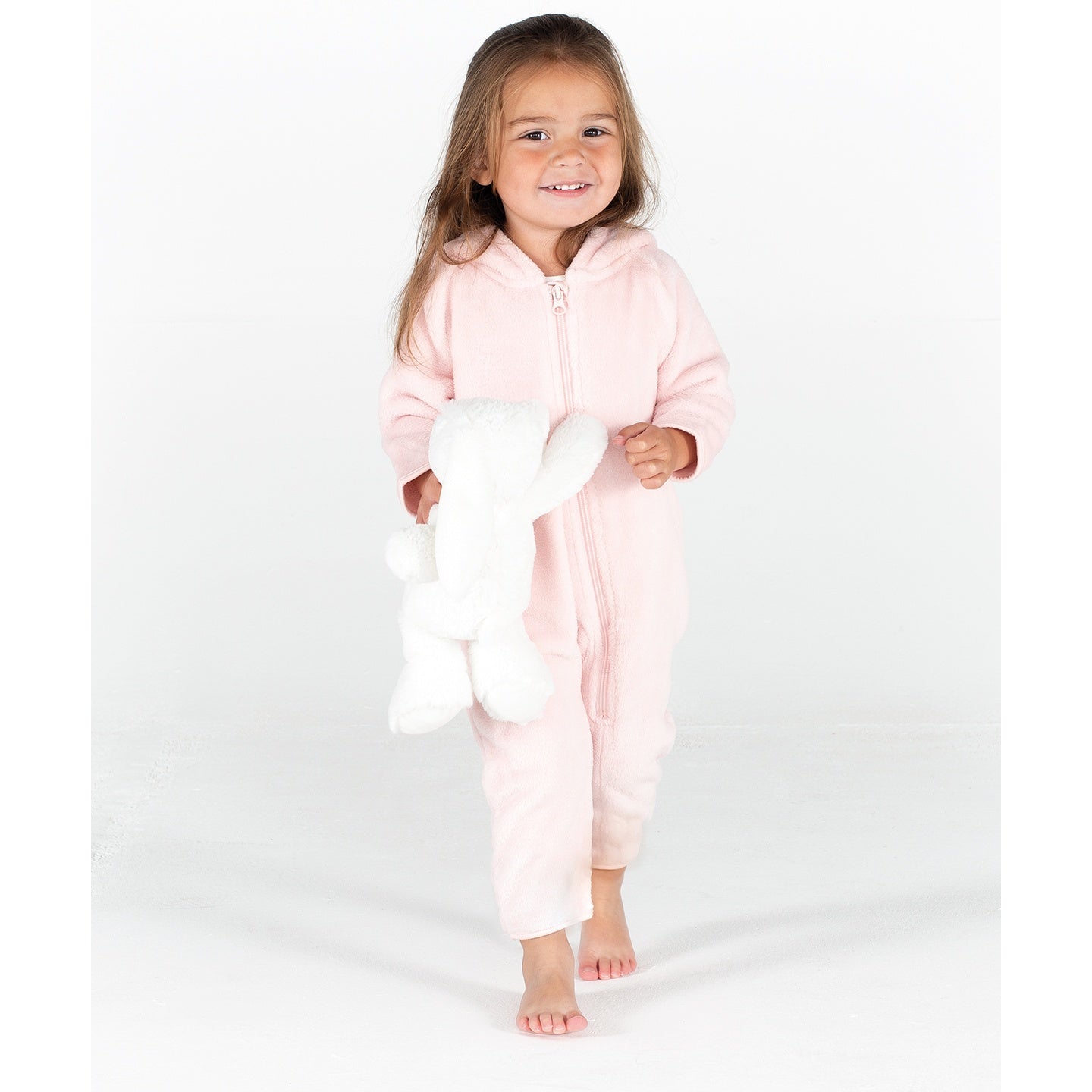 Pink - Back - Larkwood Childrens-Kids Rabbit Jumpsuit
