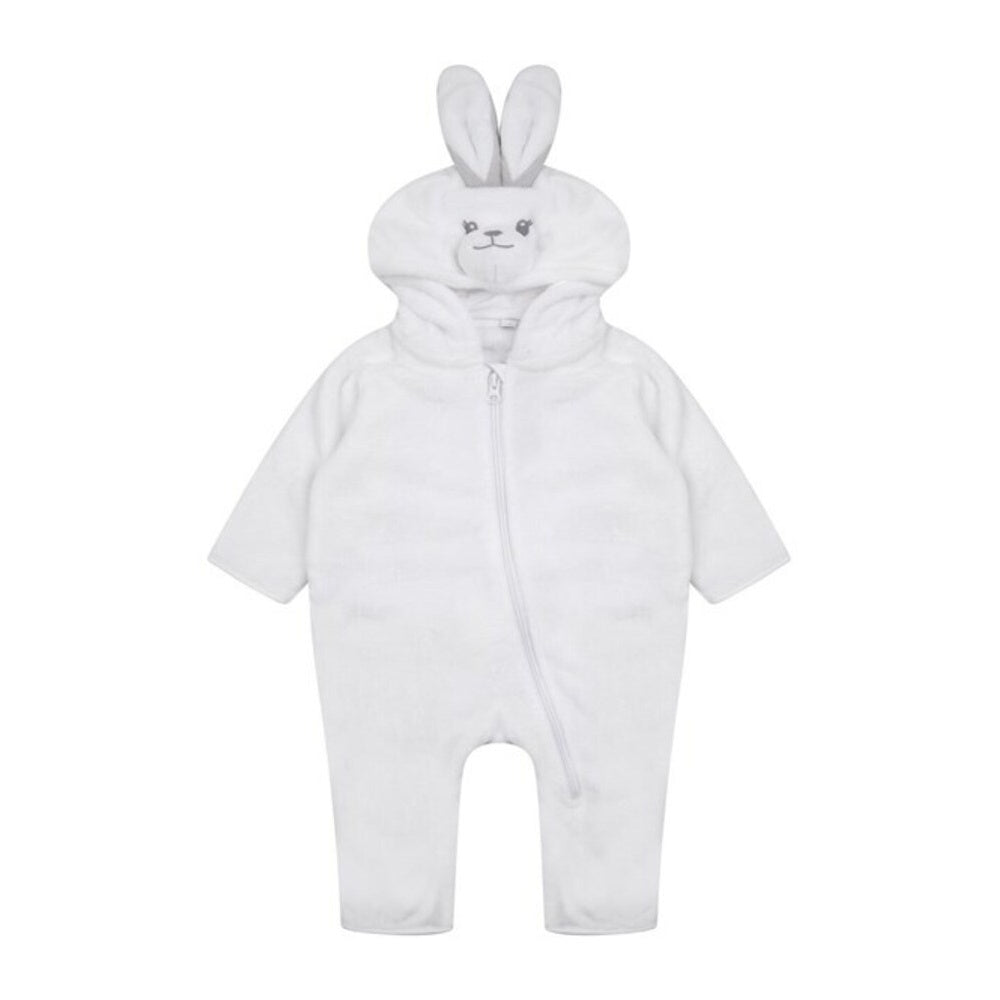 White - Front - Larkwood Childrens-Kids Rabbit Jumpsuit
