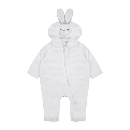 White - Front - Larkwood Childrens-Kids Rabbit Jumpsuit