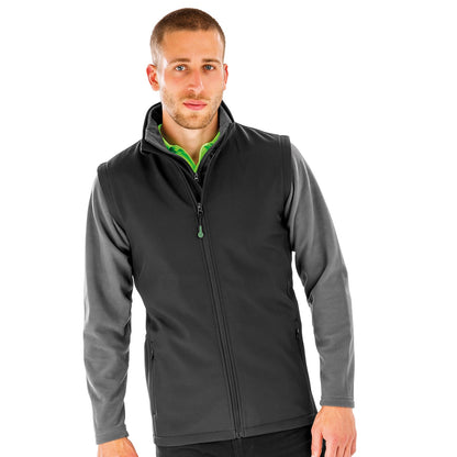 Black - Back - Result Genuine Recycled Mens Softshell Printable Body Warmer