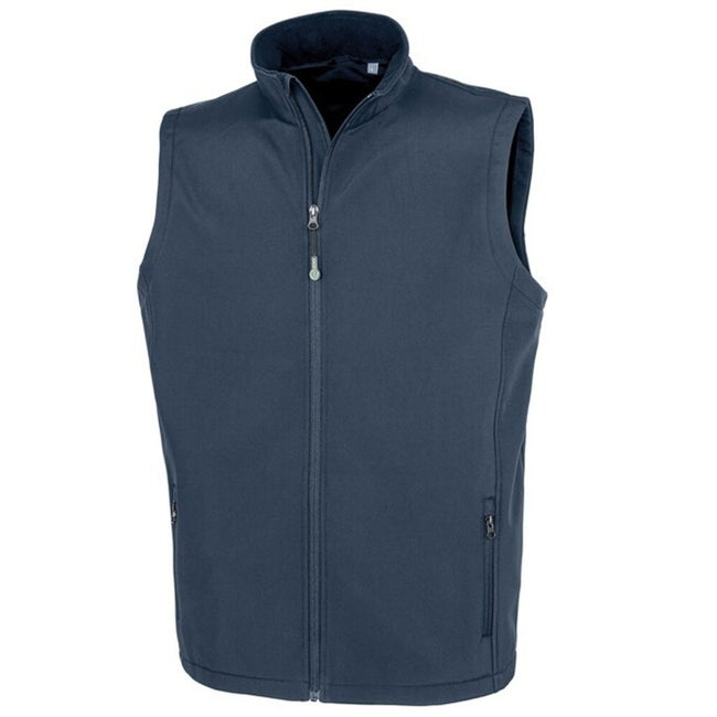 Navy - Front - Result Genuine Recycled Mens Softshell Printable Body Warmer