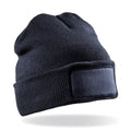 Black - Back - Result Genuine Recycled Unisex Adult Double Knit Beanie