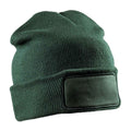 Bottle Green - Front - Result Genuine Recycled Unisex Adult Double Knit Beanie
