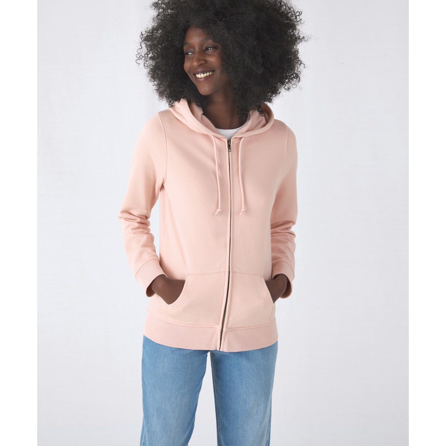Soft Rose - Back - B&C Womens-Ladies Organic Hoodie