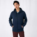 Navy - Side - B&C Mens Full Zip Hoodie