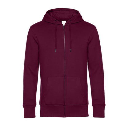 Dark Cherry - Front - B&C Mens Full Zip Hoodie