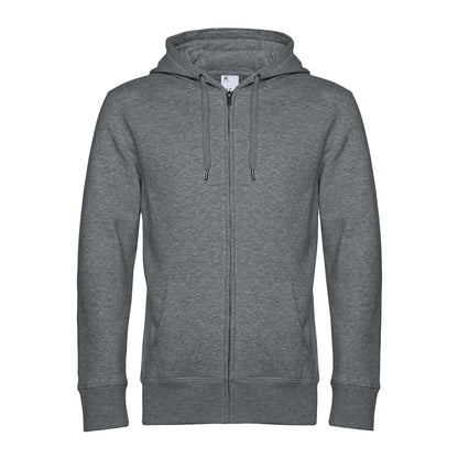 Mid Grey Heather - Front - B&C Mens Full Zip Hoodie