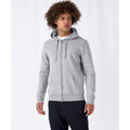 Grey Heather - Close up - B&C Mens Full Zip Hoodie