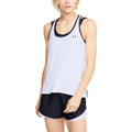 White-Black - Side - Under Armour Womens-Ladies Knockout Tank Top