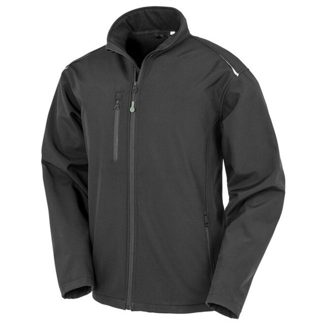 Black - Front - Result Genuine Recycled Mens 3-Layer Softshell Jacket