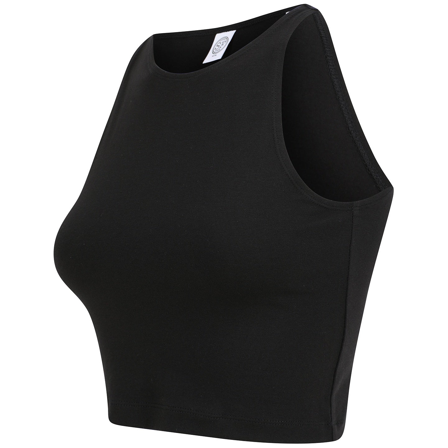 Black - Side - SF Womens-Ladies Crop Top