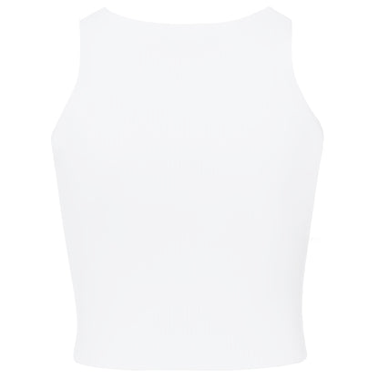 White - Back - SF Womens-Ladies Crop Top