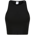 Black - Front - SF Womens-Ladies Crop Top