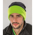 Black-Lime Green - Back - Result Genuine Recycled Unisex Adult Compass Beanie