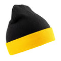 Black-Yellow - Front - Result Genuine Recycled Unisex Adult Compass Beanie