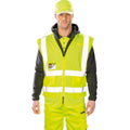 Fluorescent Yellow - Back - SAFE-GUARD By Result Unisex Adult Executive Safety Vest