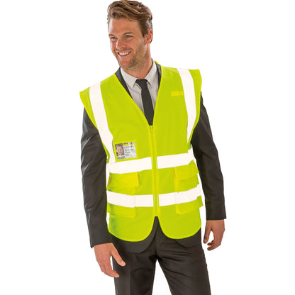 Fluorescent Yellow - Lifestyle - SAFE-GUARD By Result Unisex Adult Executive Safety Vest
