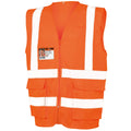 Fluorescent Orange - Front - SAFE-GUARD By Result Unisex Adult Executive Safety Vest