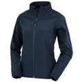 Navy - Front - Result Genuine Recycled Womens-Ladies Softshell Printable Jacket