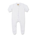 White - Front - Larkwood Baby Unisex Plain Long Sleeved Sleepsuit