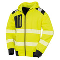 Fluorescent Yellow-Black - Front - Result Genuine Recycled Mens Safety Hoodie