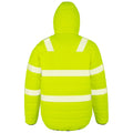 Fluorescent Yellow - Back - Result Genuine Recycled Mens Ripstop Safety Padded Jacket