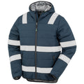 Navy - Front - Result Genuine Recycled Mens Ripstop Safety Padded Jacket