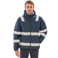 Navy - Back - Result Genuine Recycled Mens Ripstop Safety Padded Jacket