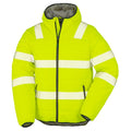 Fluorescent Yellow - Front - Result Genuine Recycled Mens Ripstop Safety Padded Jacket