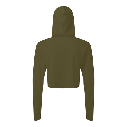 Olive - Back - TriDri Womens-Ladies Cropped Long-Sleeved T-Shirt