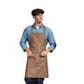 Brown - Back - Premier Unisex Adult Organic Fairtrade Certified Denim Apron