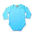Surf Blue - Front - Larkwood Baby Unisex Long Sleeve Baby Bodysuit