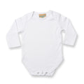 White - Front - Larkwood Baby Unisex Long Sleeve Baby Bodysuit