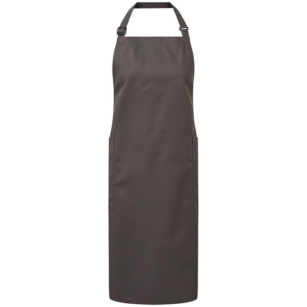 Dark Grey - Front - Premier Unisex Adult Organic Fairtrade Certified Full Apron