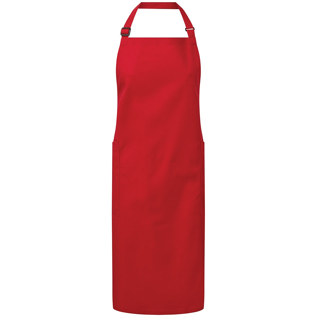 Red - Front - Premier Unisex Adult Organic Fairtrade Certified Full Apron