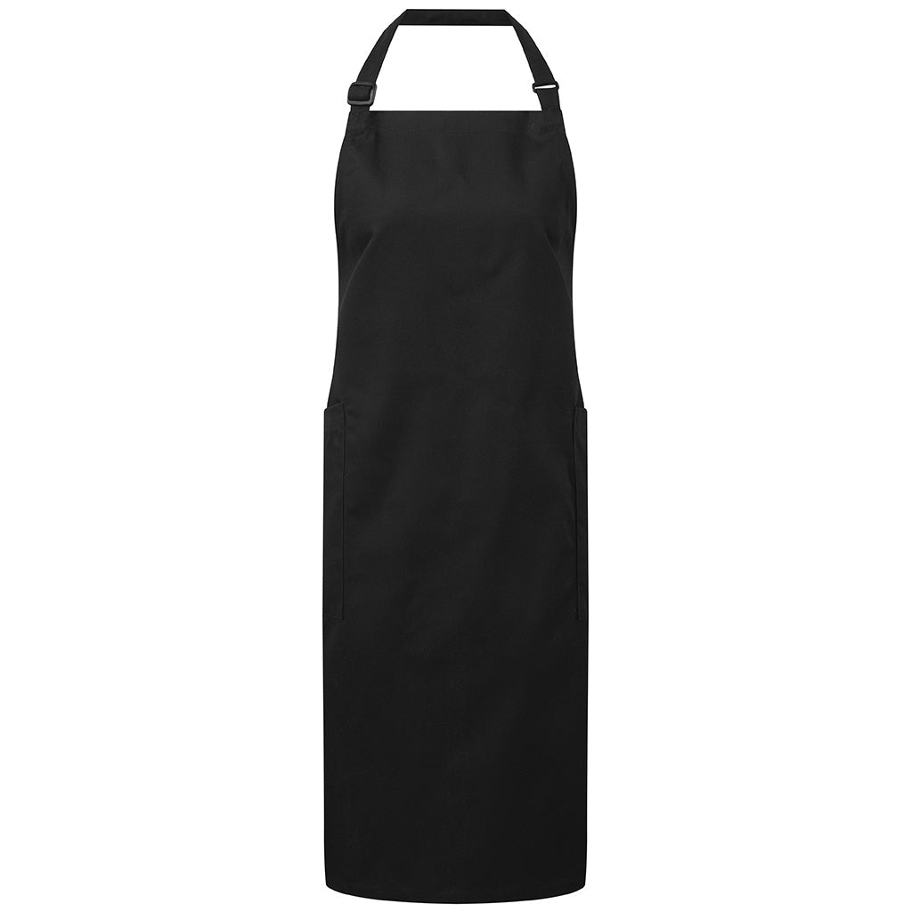Black - Front - Premier Unisex Adult Organic Fairtrade Certified Full Apron