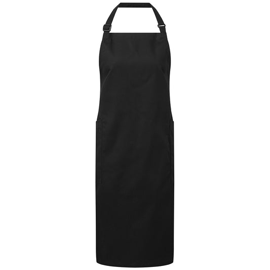 Black - Front - Premier Unisex Adult Organic Fairtrade Certified Full Apron
