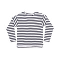 White-Navy - Front - Babybugz Childrens-Kids Breton Long-Sleeved T-Shirt