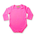 Fuchsia - Front - Larkwood Baby Unisex Long Sleeve Baby Bodysuit