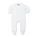 White-White - Front - Larkwood Baby Unisex Contrast Long Sleeve Sleep Suit