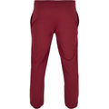 Burgundy - Back - Build Your Brand Unisex Adult Basic Jogging Bottoms