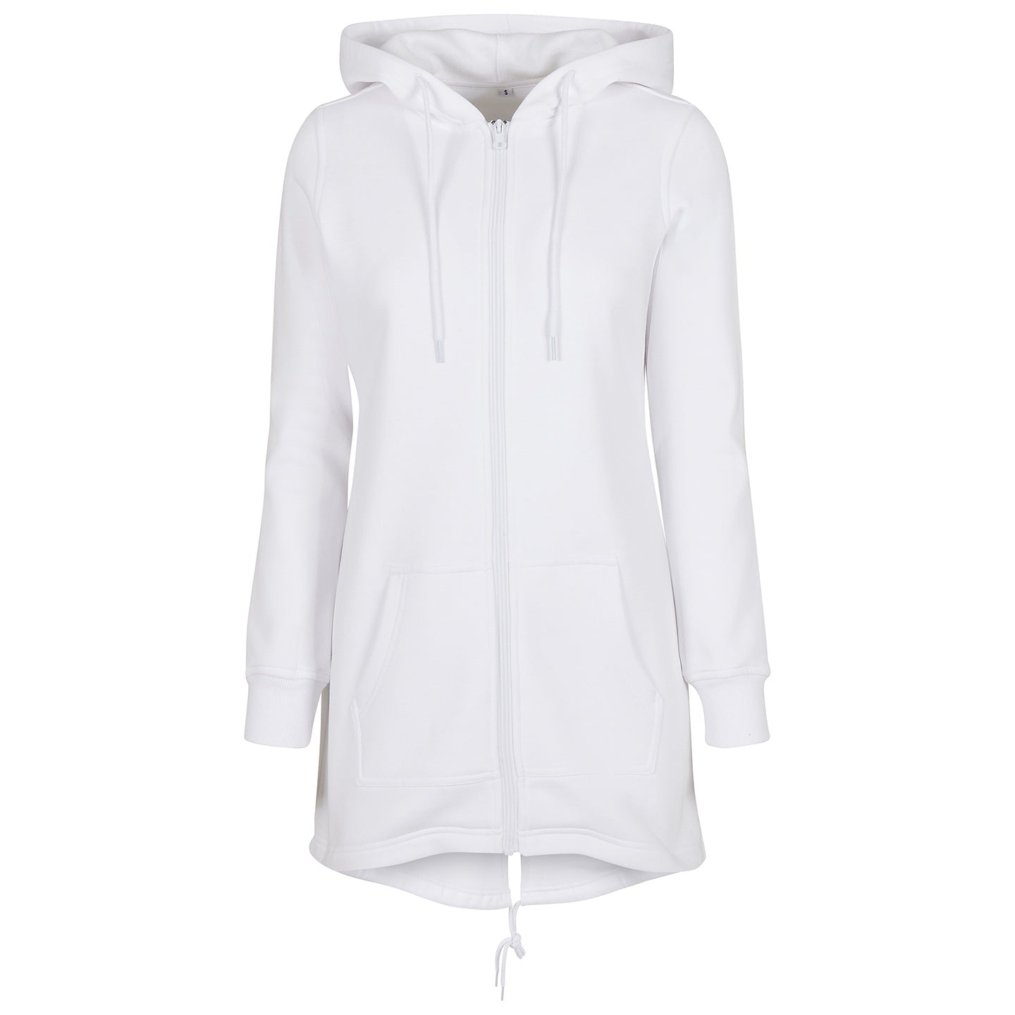 White - Front - Build Your Brand Womens-Ladies Sweat Parka