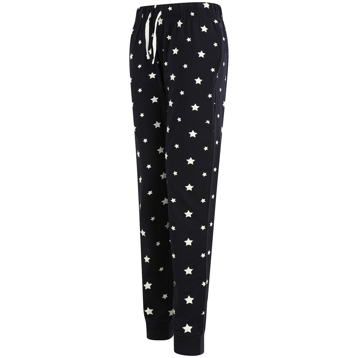 Navy-White - Pack Shot - Skinni Fit Womens-Ladies Cuffed Lounge Pants